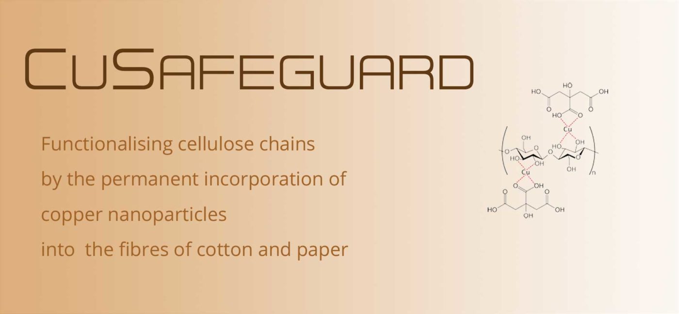 CuSafeguard: functionalising cellulose chains by permanently incorporating copper nanoparticles into cotton and paper fibres